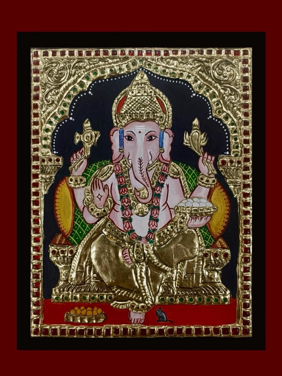 Lord Ganesh - Tanjore painting 